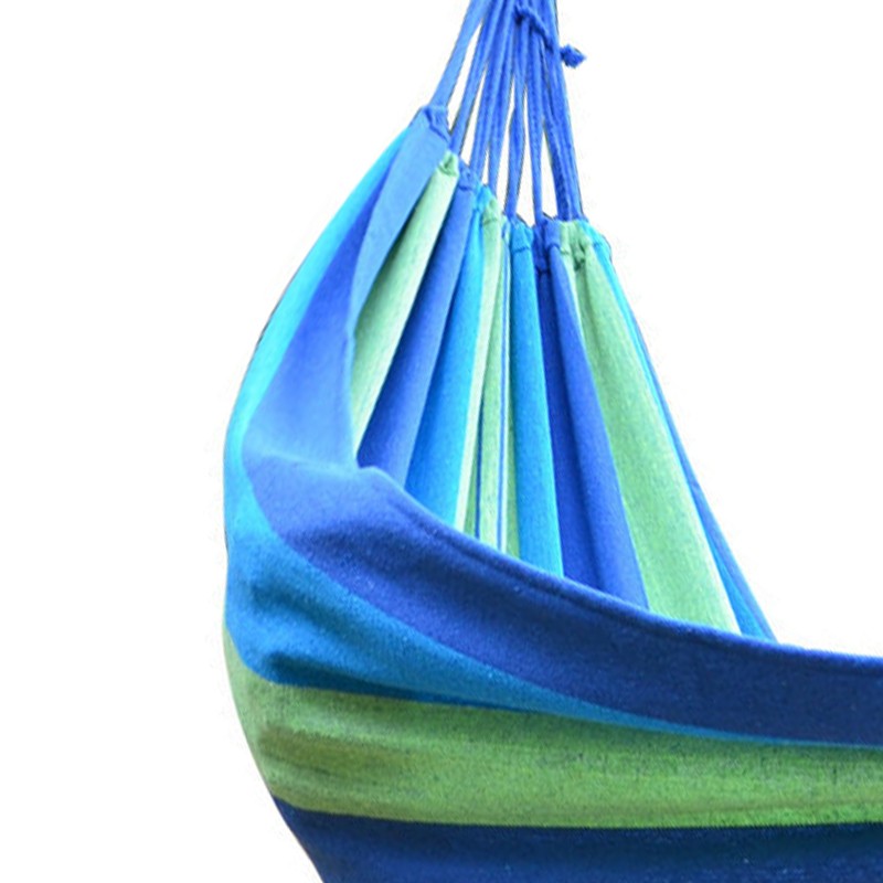 Camping Hammock Double Portable Hammock With 2 Tie Straps Colorful Stripe Cloth