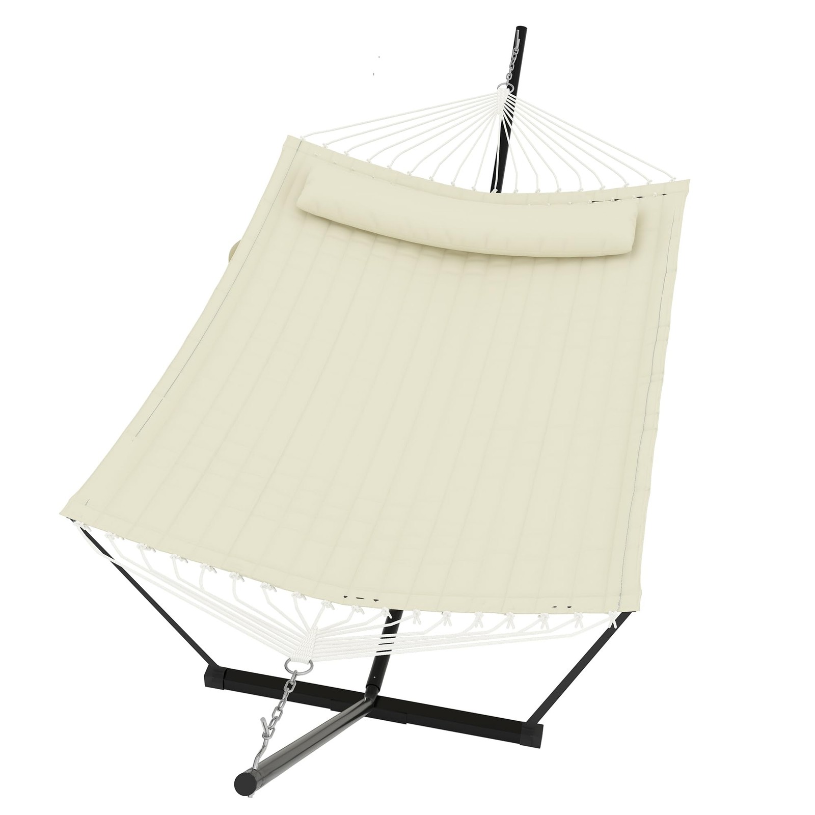 2 Person Double Hammock Heavy Duty with Stand Pillow 450 Lbs Balance Rope Large