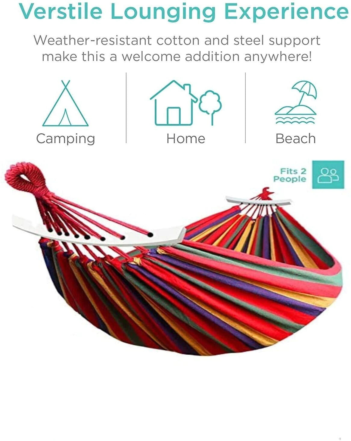 Hammock Portable Garden Sports Home Camping Swing Canvas Stripe Hang Bed Double