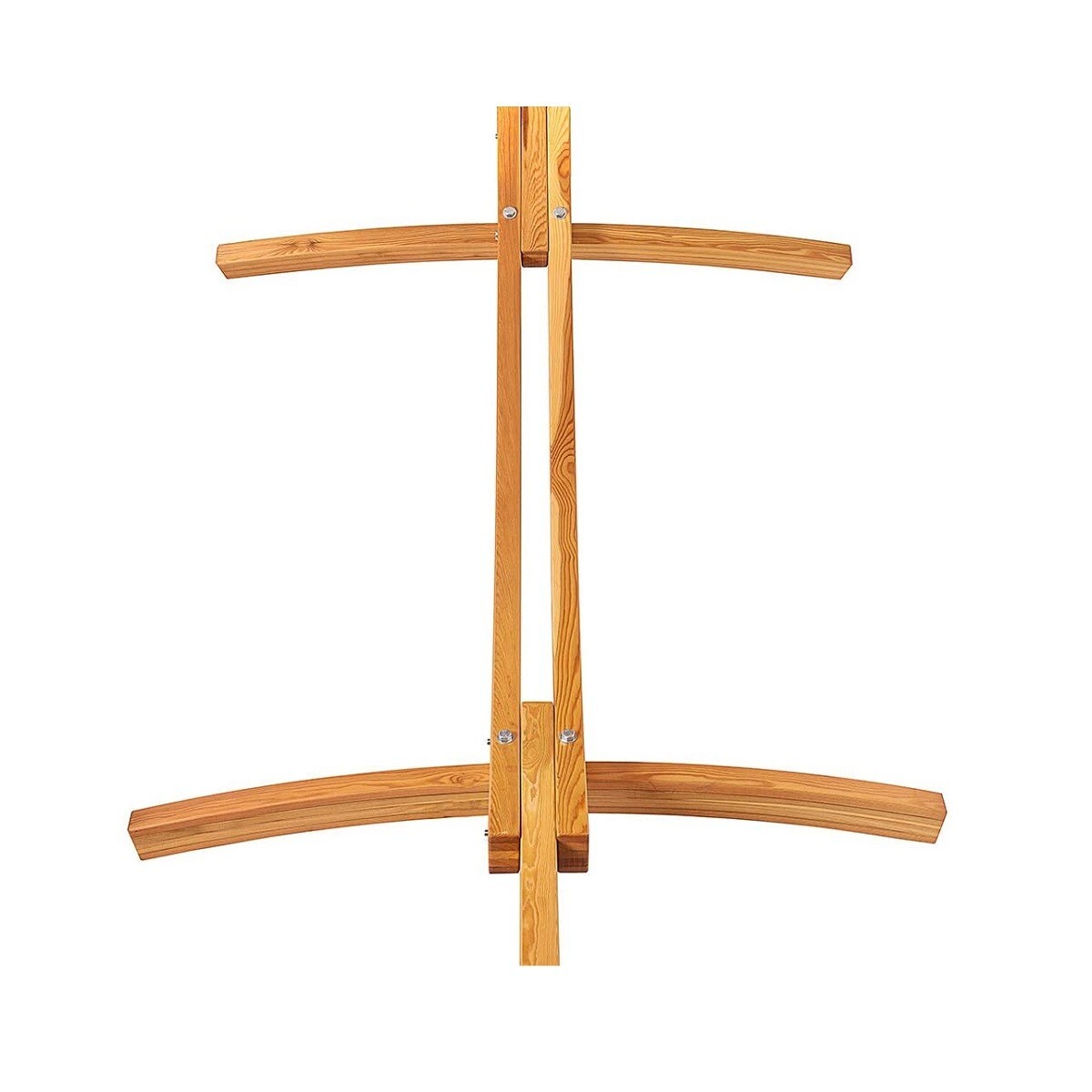 10 Feet Russian Pine Hardwood Arc Frame Hammock Stand with Hooks and Chains
