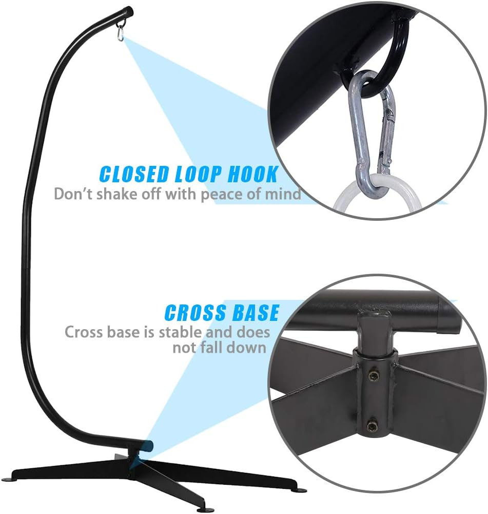 Heavy Duty C Stand for Hammock Chair – Indoor/Outdoor Use, Black