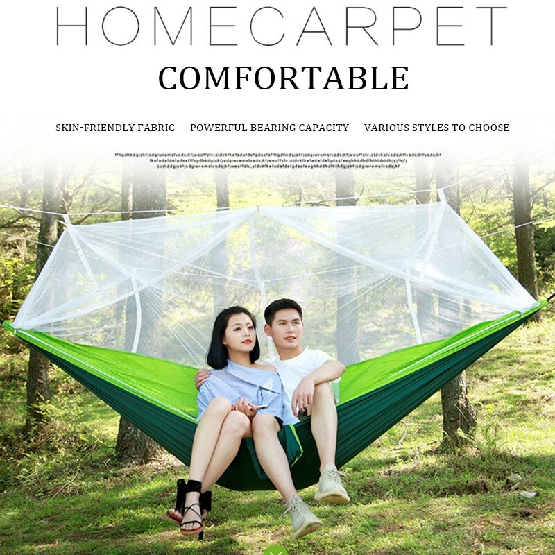 660lbs Double Person Portable Camping Hammock Tent Hanging Bed with Mosquito Net