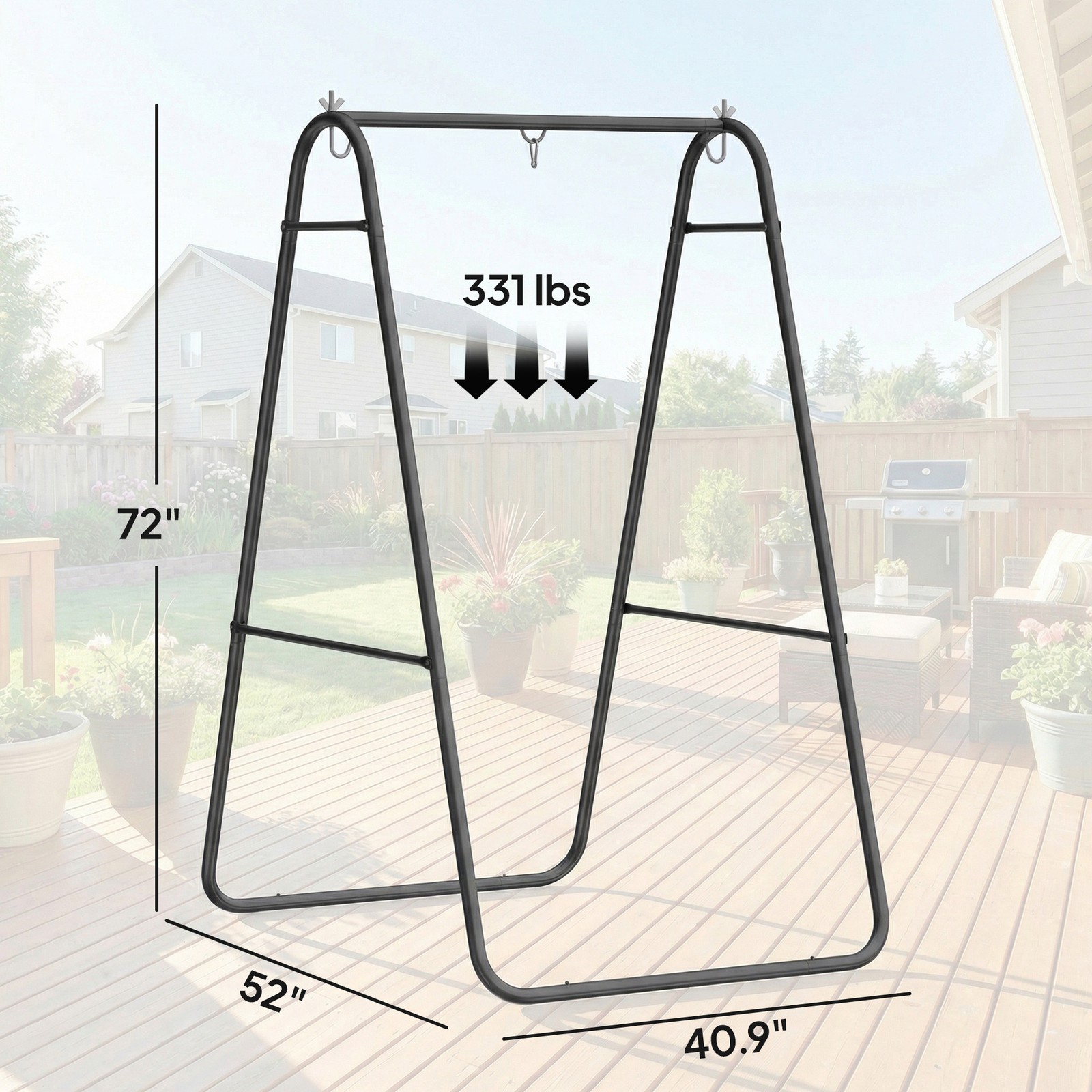Hammock Chair Stand, Hanging Chair Stand Only, 330 LBS, Black