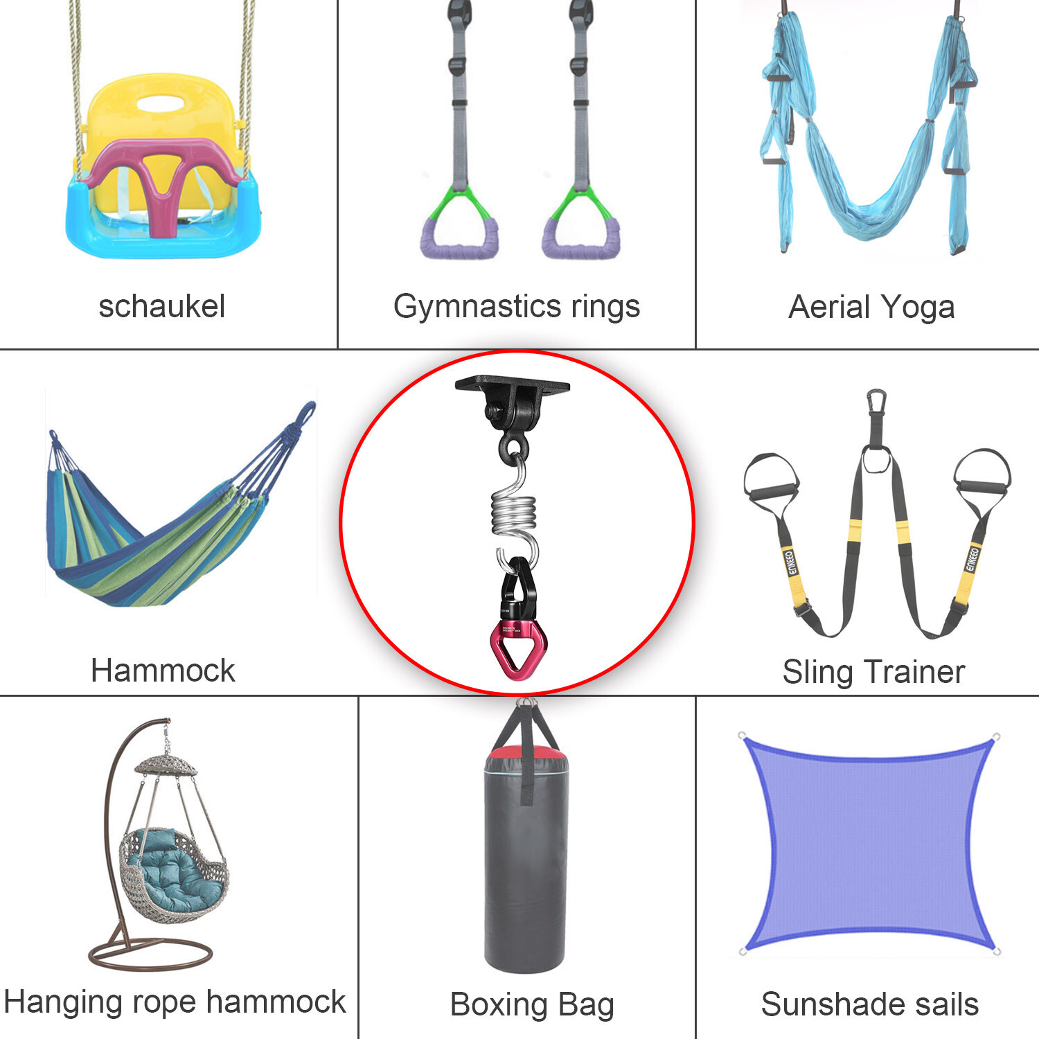 360 Smooth Swing Swivel Spinner Kglobal Swivel Hook for Wooden Sets，tire Swing