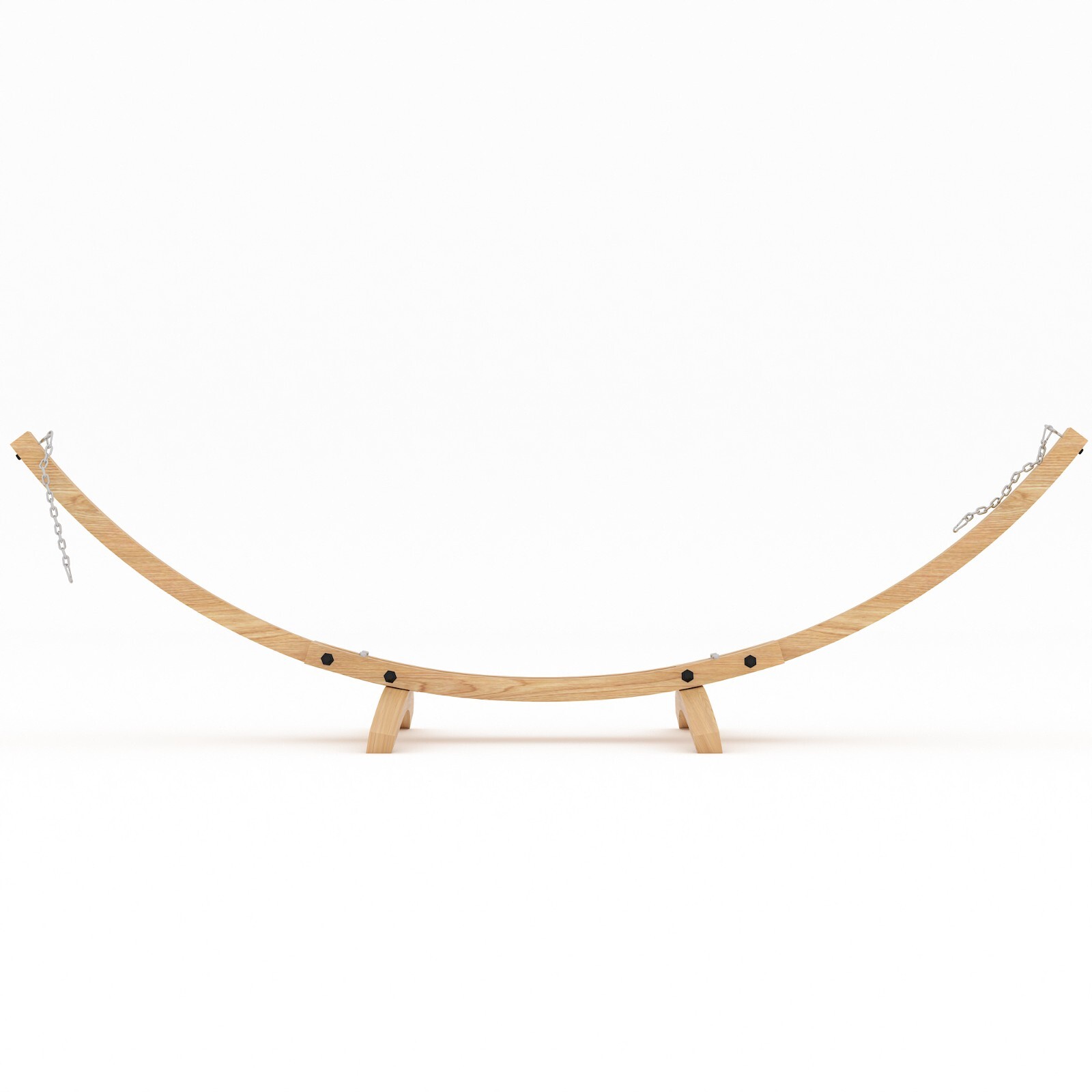 13 Feet Russian Pine Hardwood Arc Frame Hammock Stand with Hooks and Chains