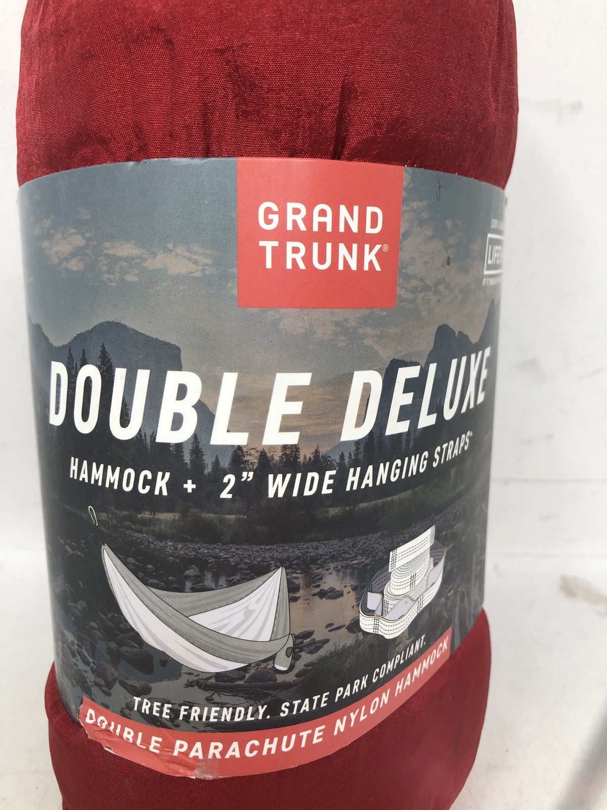 Grand Trunk Double Deluxe Parachute Nylon Hammock Crimson/charcoal