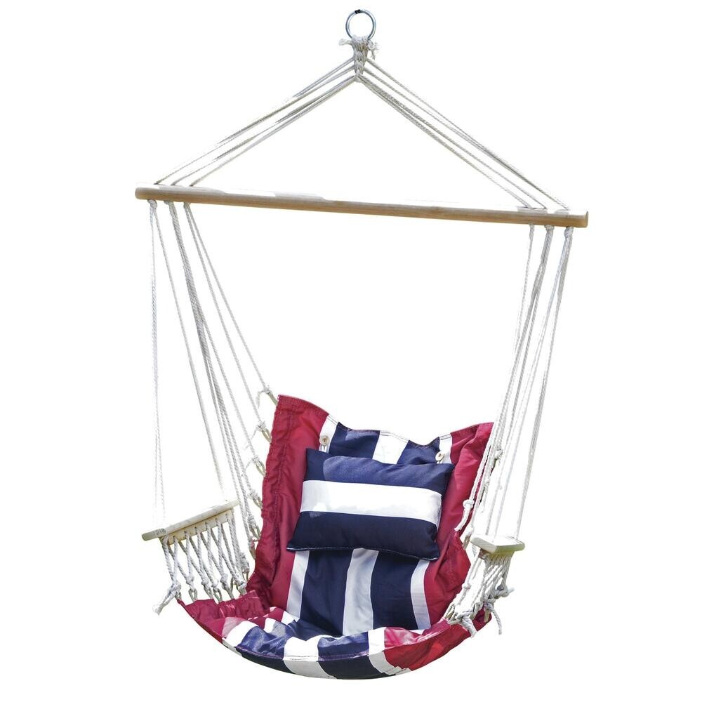 21″ Multicolor Striped Polyester Patio Hanging Hammock Chair 250 lbs Capacity