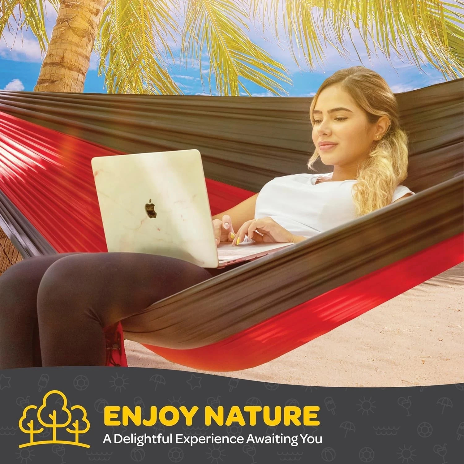 Sewanta – Durable Hammock 400 lb Capacity, Nylon Camping Hammock Chair – Double