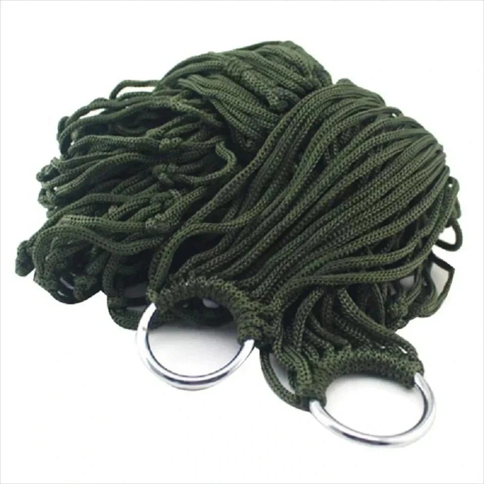 Nylon Rope Hammock Outdoor Sleeping Net Bed Portable Camping Garden Beach Yard