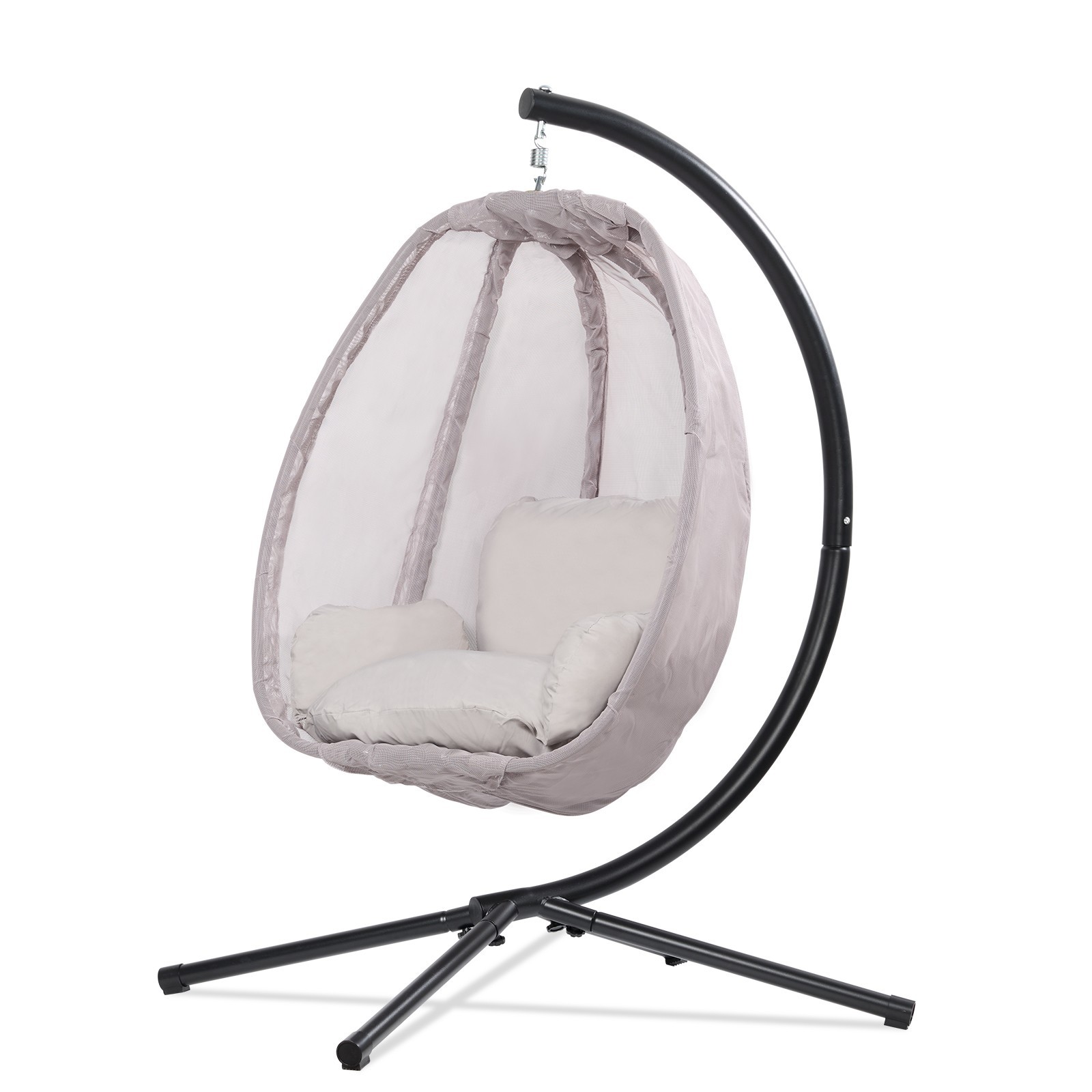 Aoodor Hanging Egg Chair Set w/ C – Stand & Plush Cushion Hammock Swing Chair