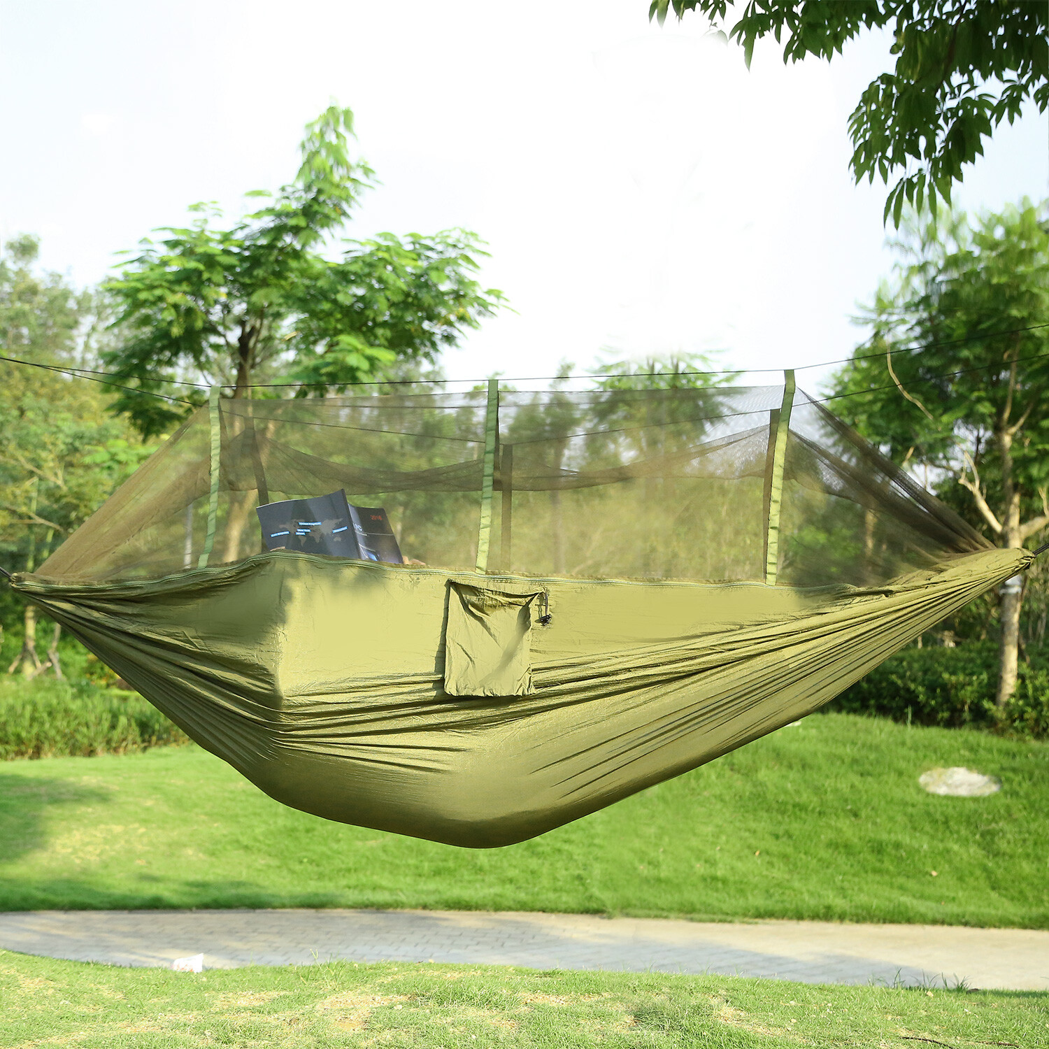 600lbs 2 Person Double Hammock Camping Tent w/Mosquito Net Hanging Sleeping Bed