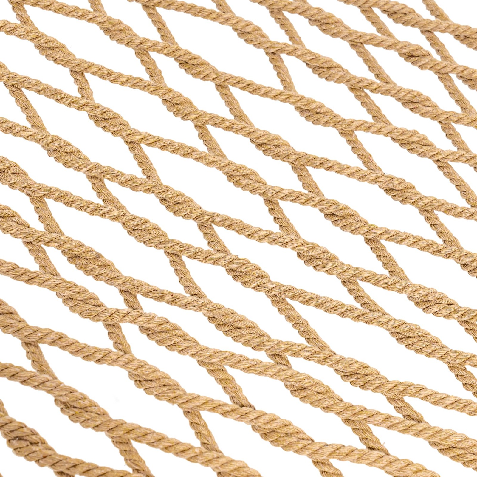 Double Rope Hammock 2 Person Hand Woven Cotton with Spreader Bar Tan Max 450 Lbs