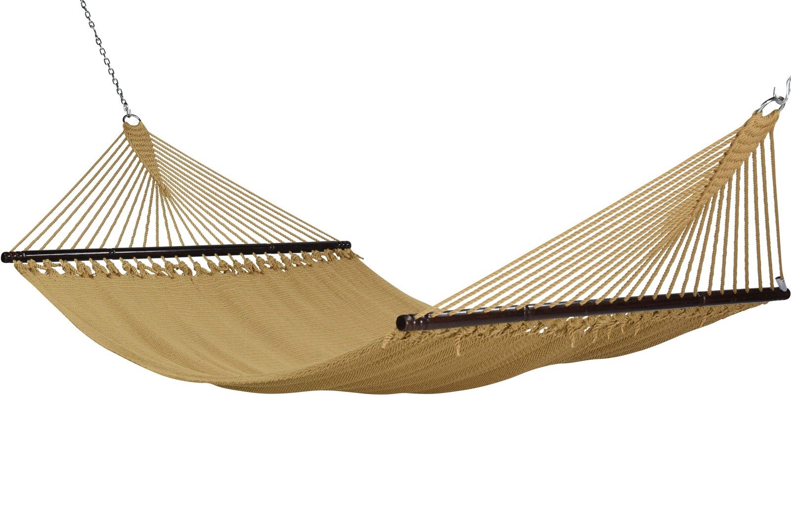 Jumbo Caribbean Hammock Tan and Wood Arc Hammock Stand