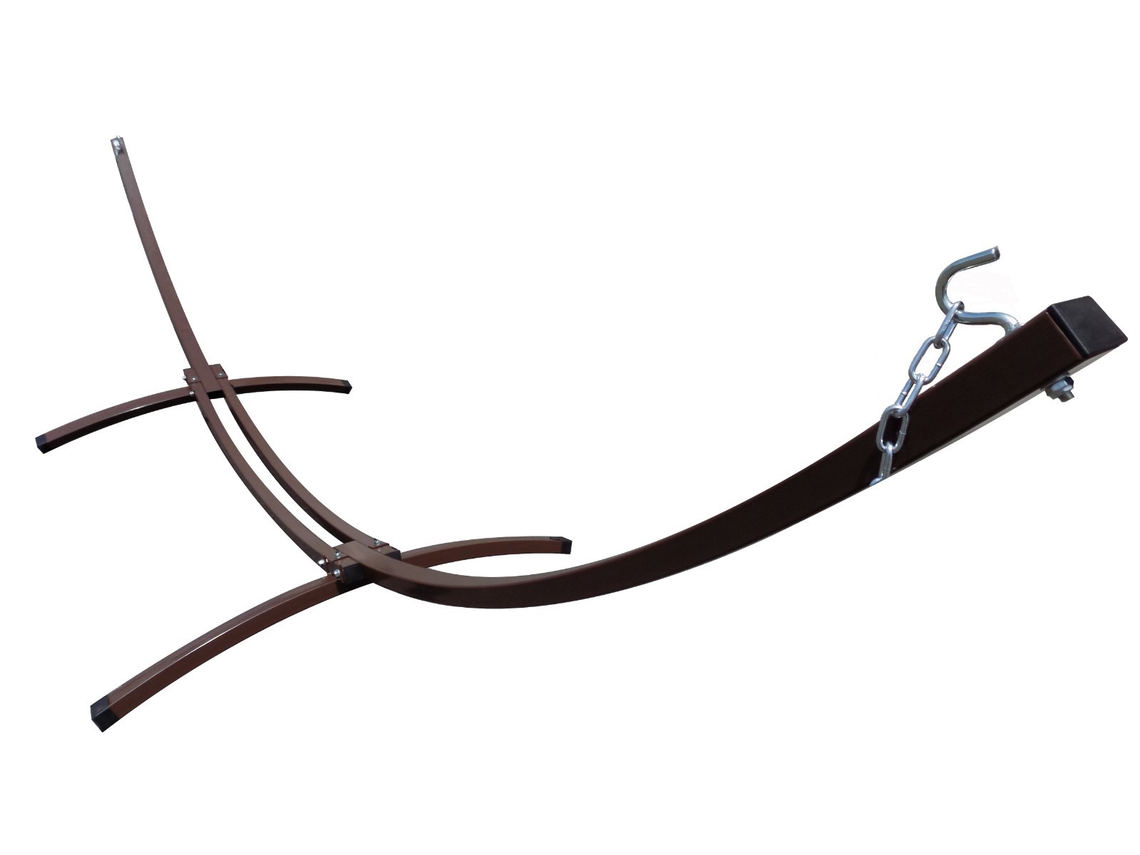 Petra Leisure 15 Ft In/Outdoor Brown Steel Arc Hammock Stand + Beige Hammock Bed