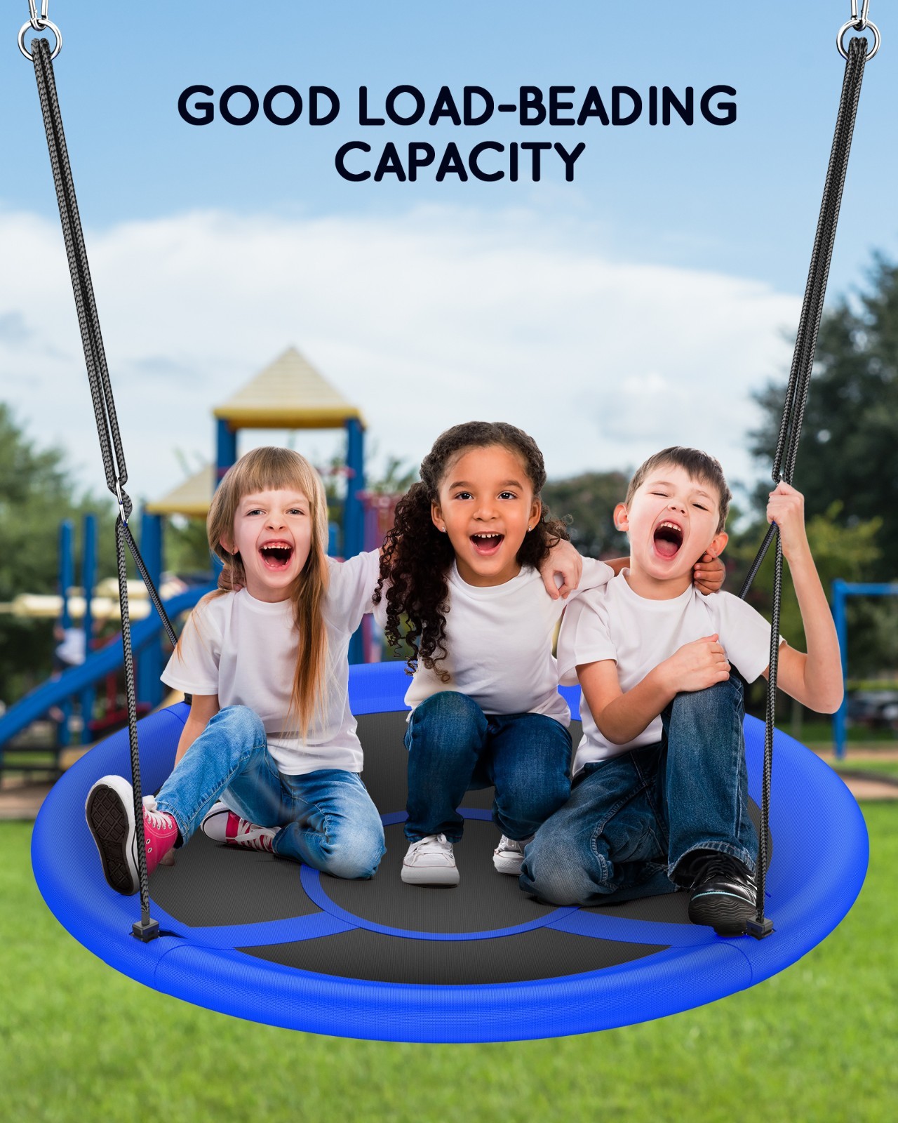 GYROOR Sturdy&Comfortable 43 In Saucer Tree Swing Flying Indoor Outdoor for kids