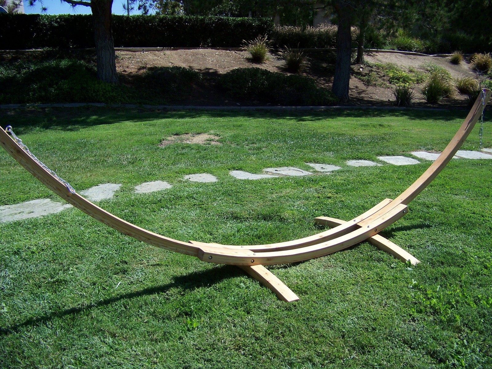 Petra Leisure 14 Ft. Wooden Arc Hammock Stand. 450 LB Capacity. Natural Finish.