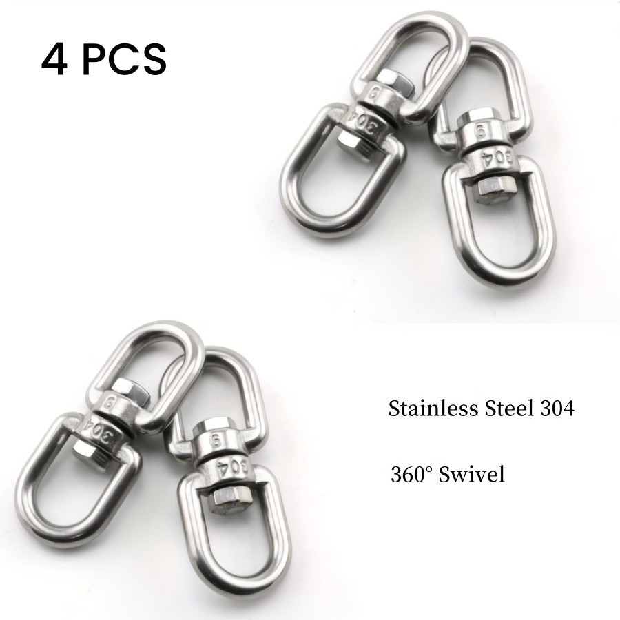 Stainless Steel Swivel Ring Double Ended Eye Hook Shackle Connector For Hanging
