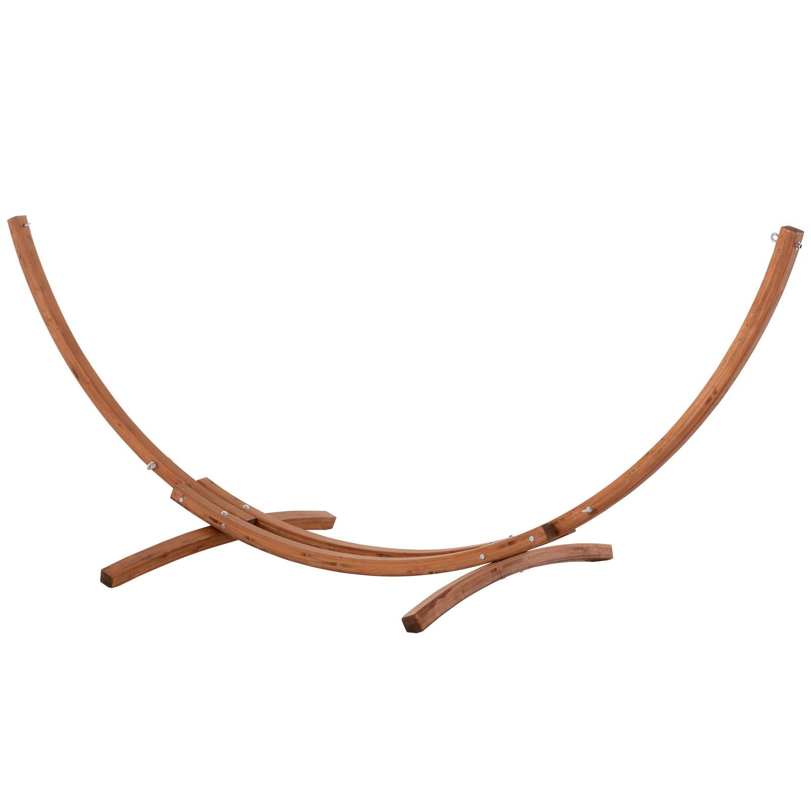 10′ Wood Hammock with Stand, Breathable Cotton Surface, Boho Style for Single Pe