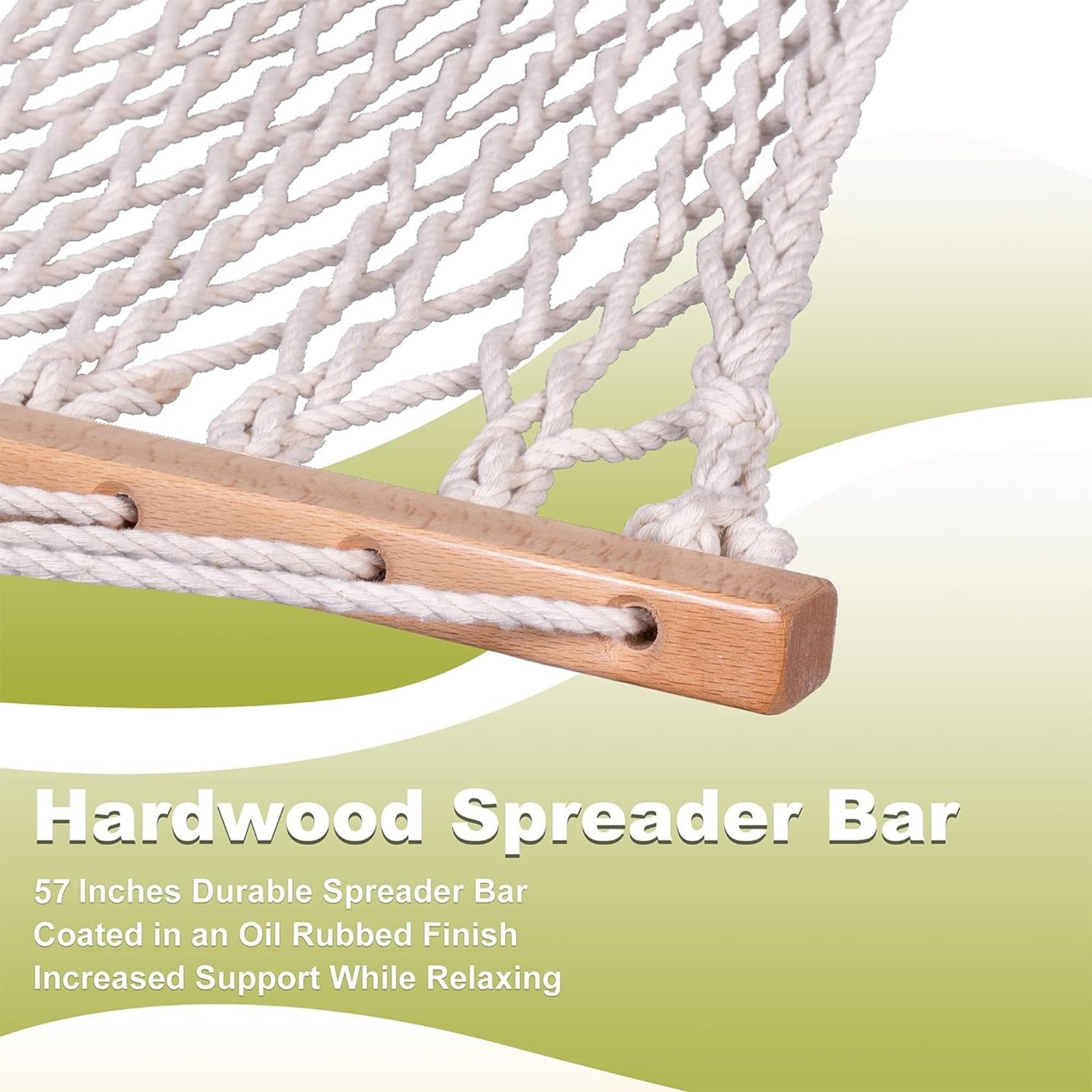 12FT Double Rope Hammocks, 2 Person Hand Woven Cotton Hammock with Spreader B…