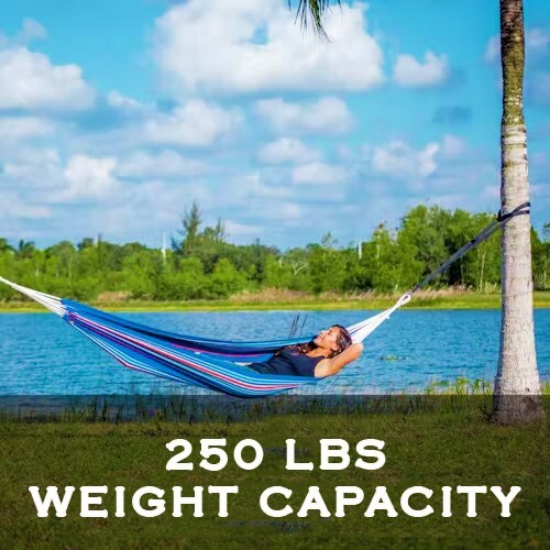 Bliss Hammock In Bag + Hanging Ropes 250 LB Capacity Cotton Polyester MultiColor