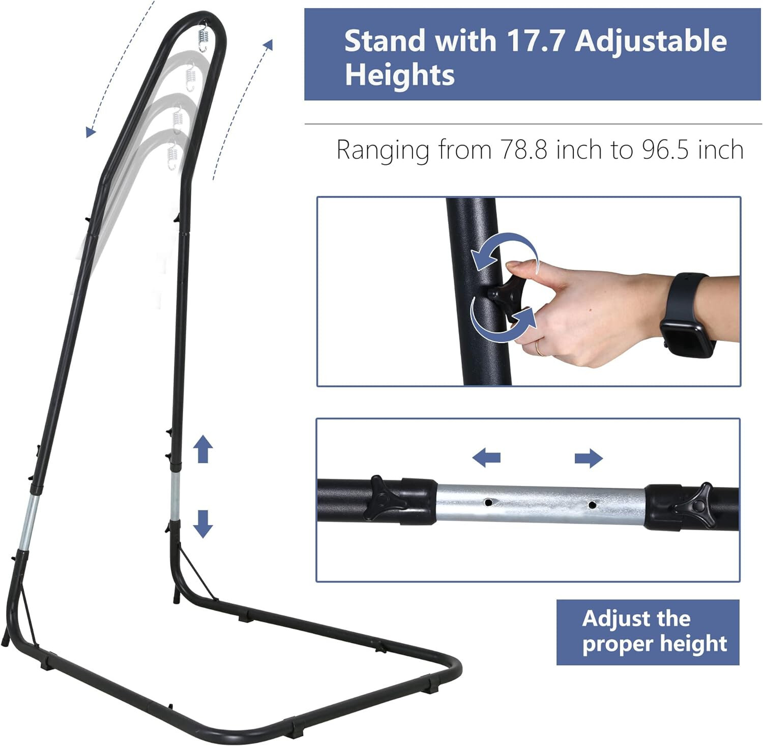 Stand Only-Hammock Chair Stands Hanging Hammock Stands Adjustable Height