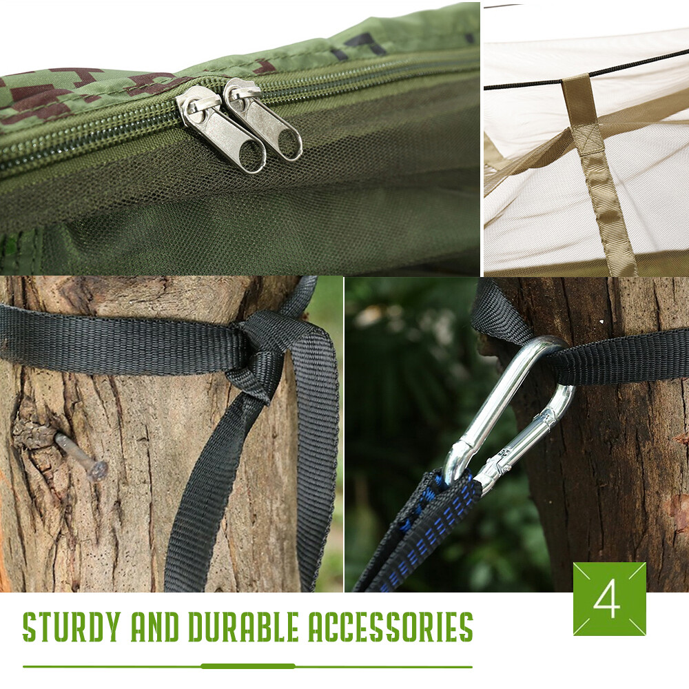 660lbs Double Person Portable Camping Hammock Tent Hanging Bed with Mosquito Net