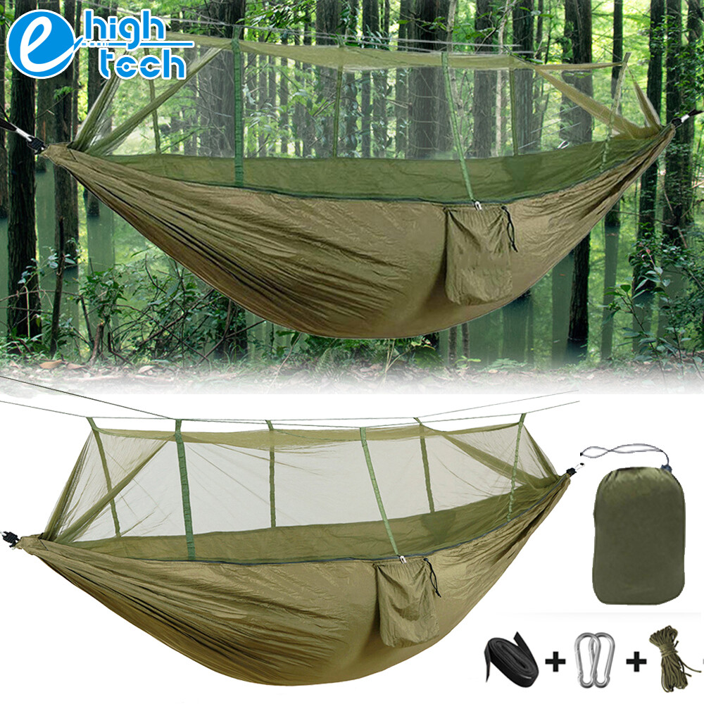 2 Person Outdoor Camping Hammock With Mosquito Net Portable Nylon Hanging Bed