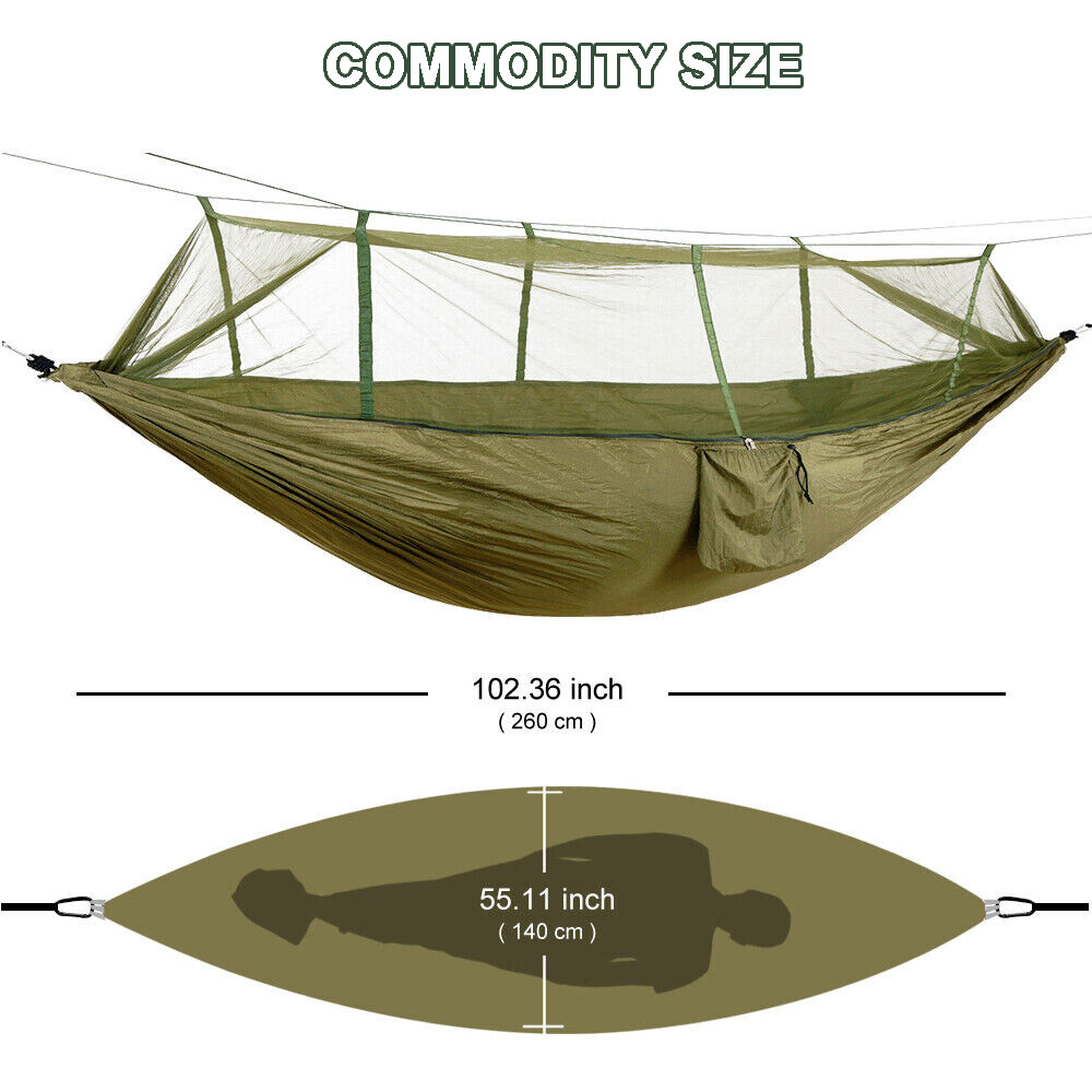 2 Person Outdoor Camping Hammock With Mosquito Net Portable Nylon Hanging Bed