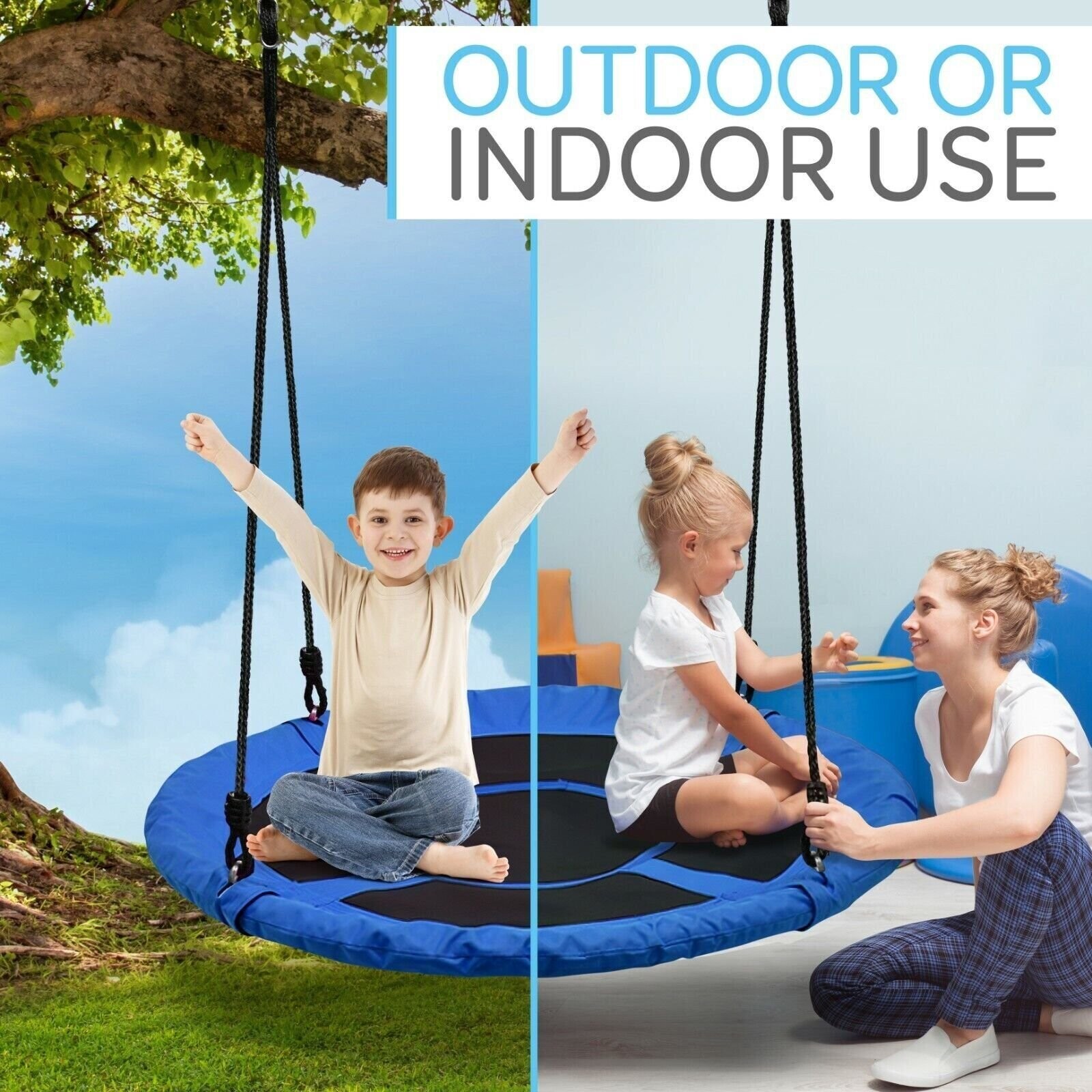 SWING Rope Hammock – 600 lb Capacity, Easy-to-Assemble – Indoor & Outdoor