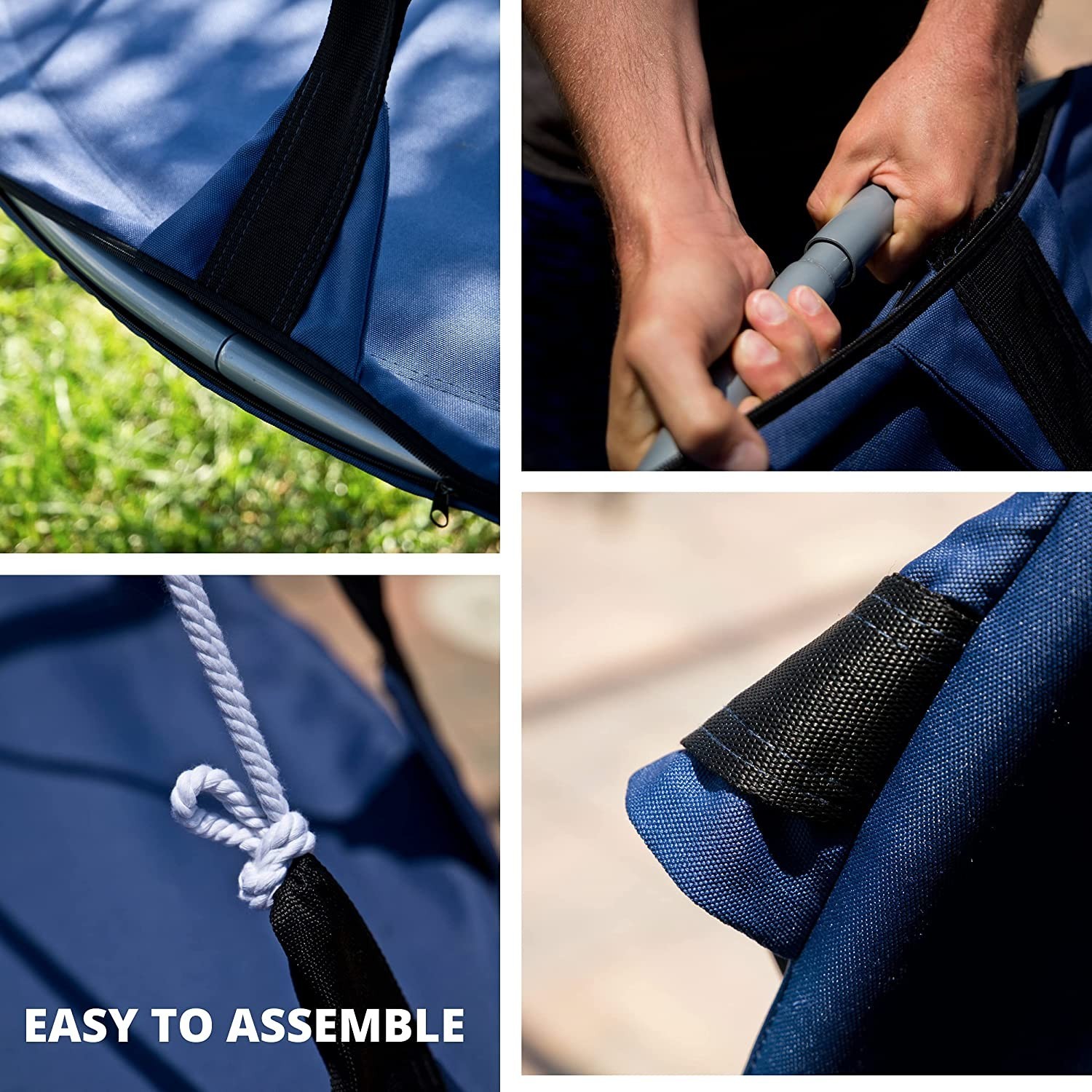 Versatile 56″ Saucer Hammock Swing Chair – Indoor/Outdoor, Holds 265 lbs, Blue