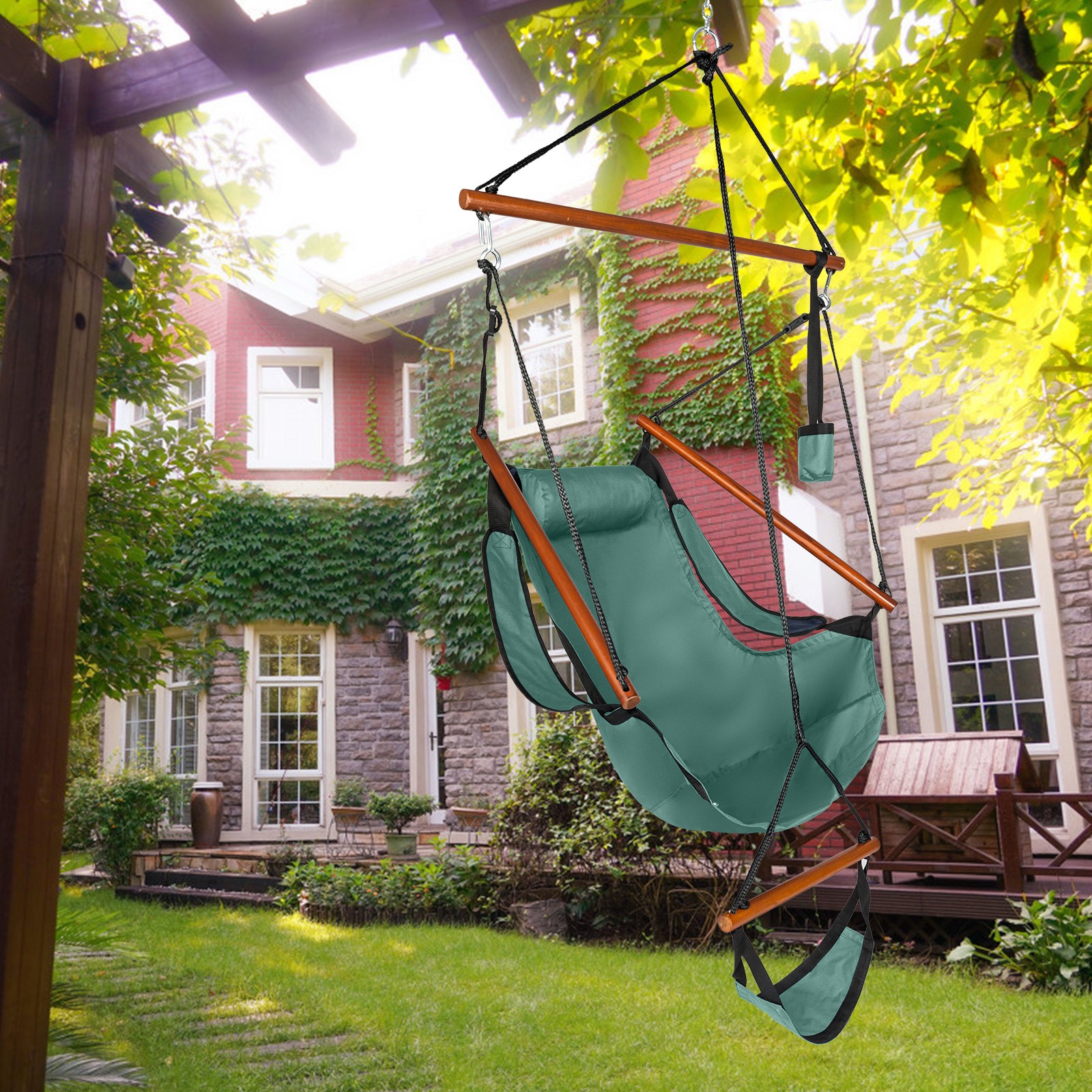 Hammock Hanging Chair Air Deluxe Outdoor Chair Solid Wood 250lb 4 Color