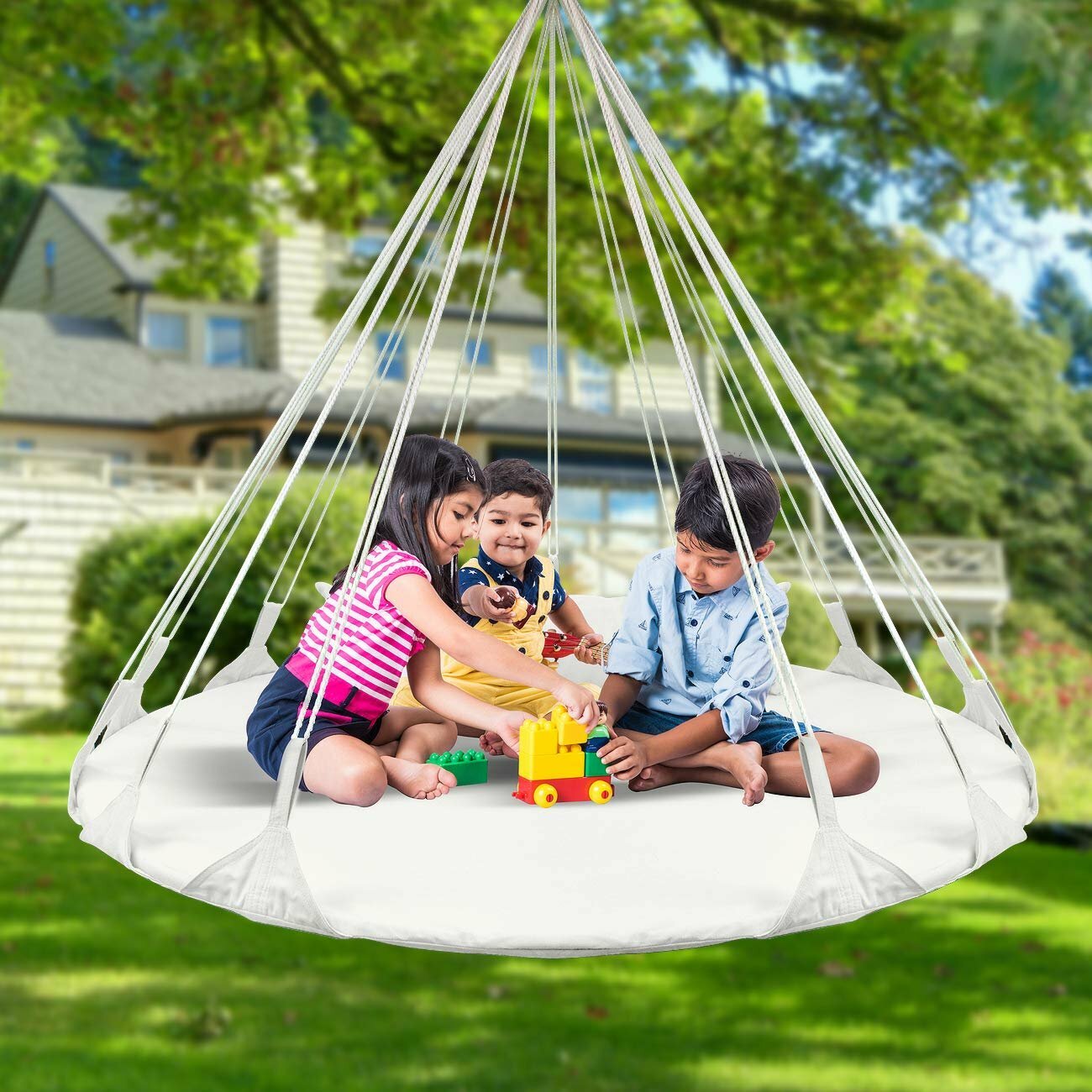 Sorbus Hanging Swing Nest Pillow, Double Hammock Daybed Saucer Style Lounger