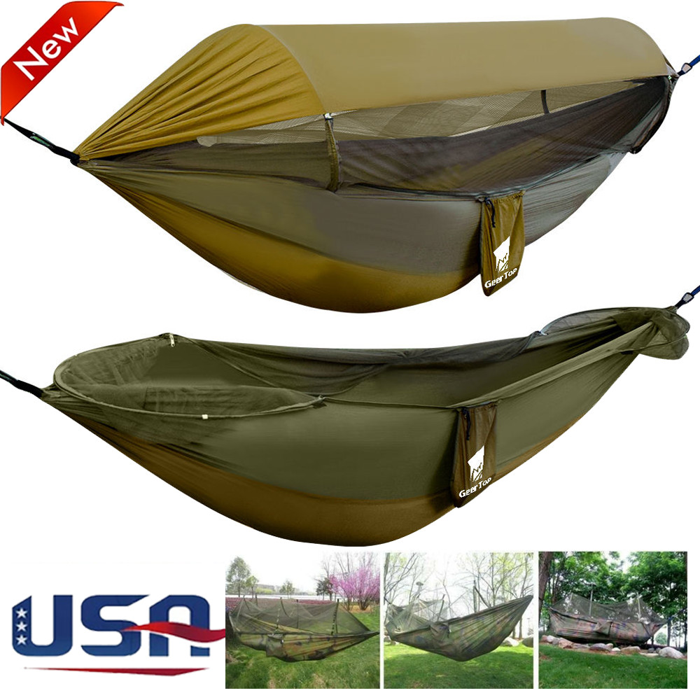 Portable Double Person Camping Hammock Tent with Mosquito Net Hanging Bed Nylon
