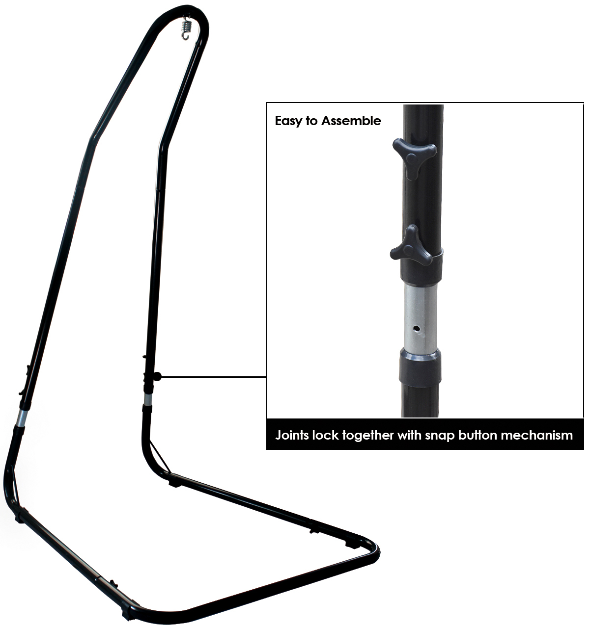 Sorbus® Adjustable Hammock Chair Stand Frame, 1 Person, 330 Pound Capacity, Perf