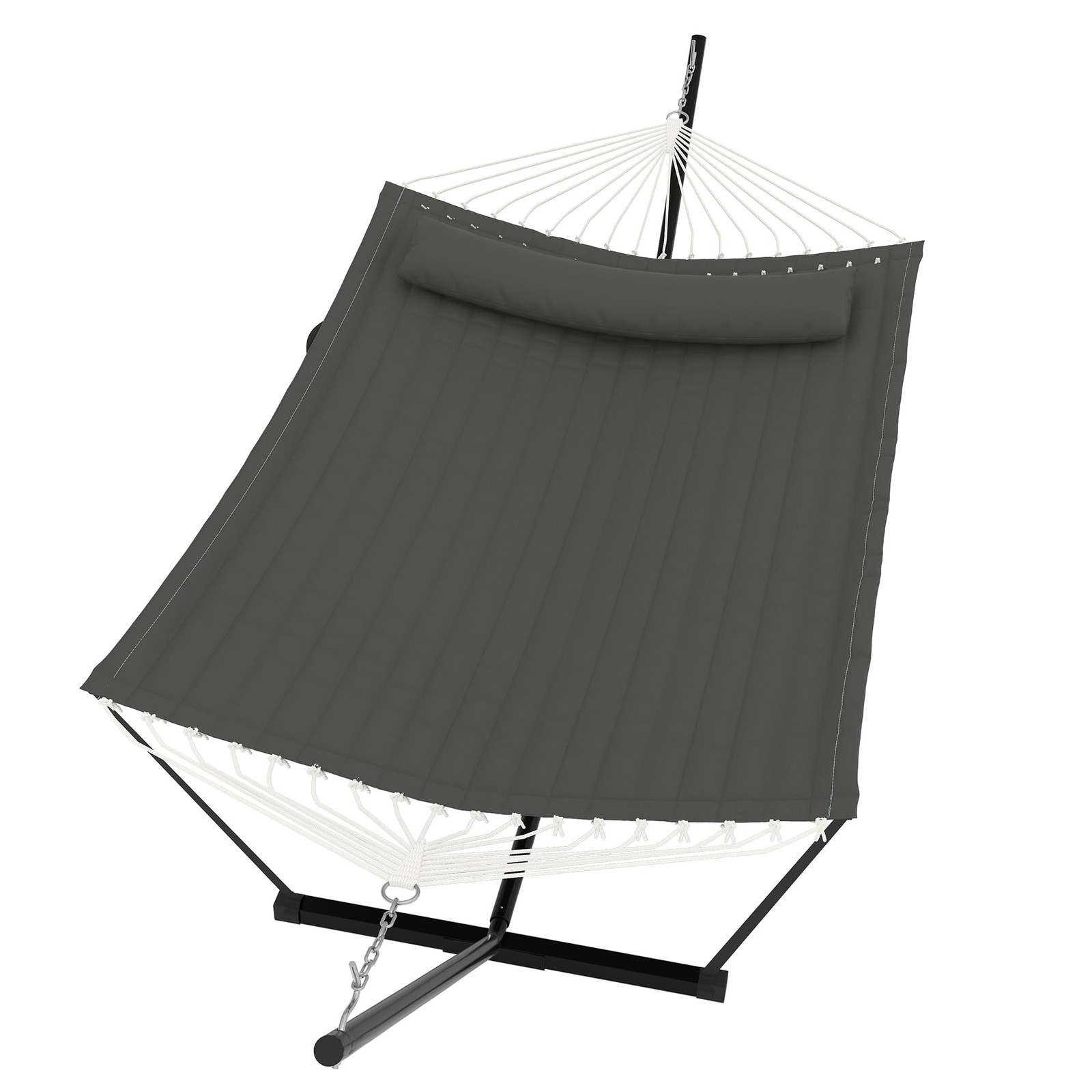 Heavy Duty Outdoor Hammock w/Balance Rope & Stand 450 LBS Large Hammock for Yard