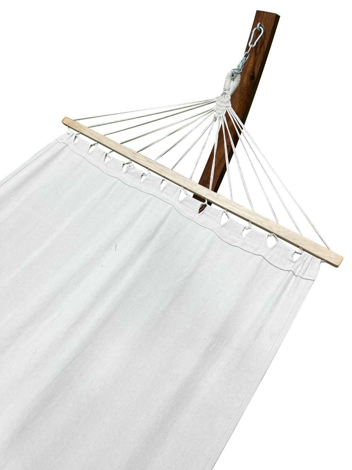 12 Ft Water Treated Teak Stain Wooden Arc Hammock Stand + Beige Hammock bed