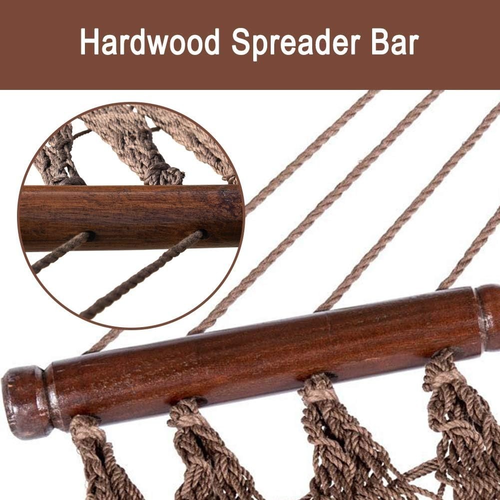 PRIME GARDEN 13FT Poolside Hammock, Double Hammock with Hardwood Spreader Bar