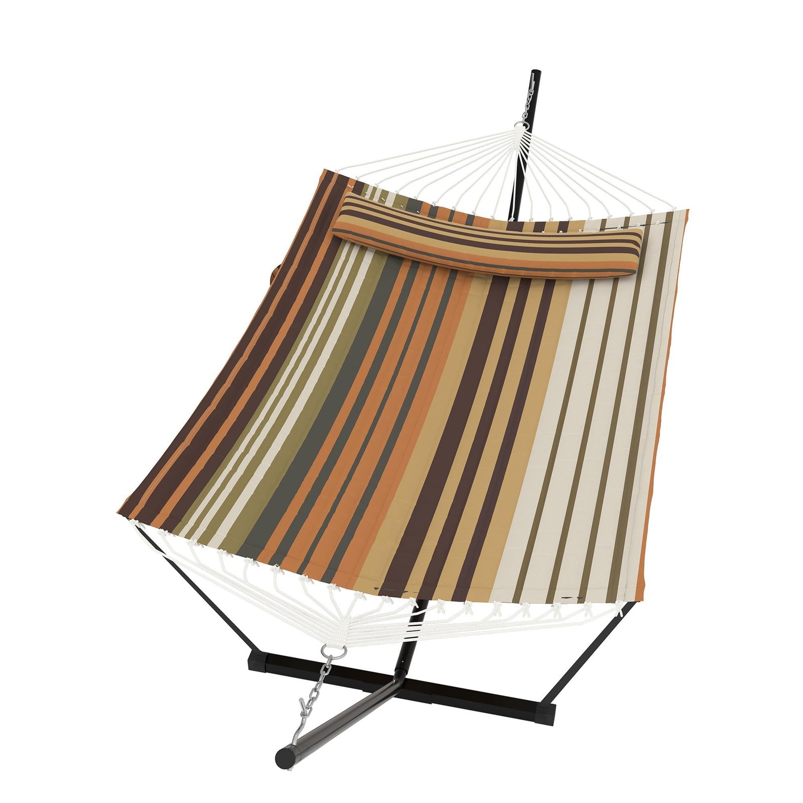 Heavy Duty Outdoor Hammock w/Balance Rope & Stand 450 LBS Large Hammock for Yard