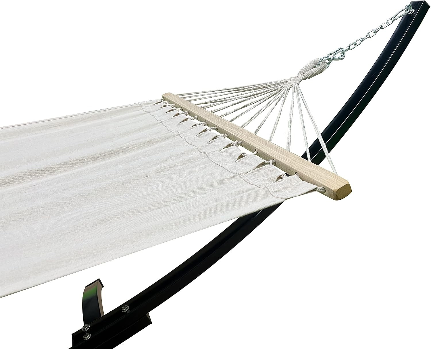 12Ft. Powder Coated Galvanized Steel Arc Hammock Stand w/Single Person Beige