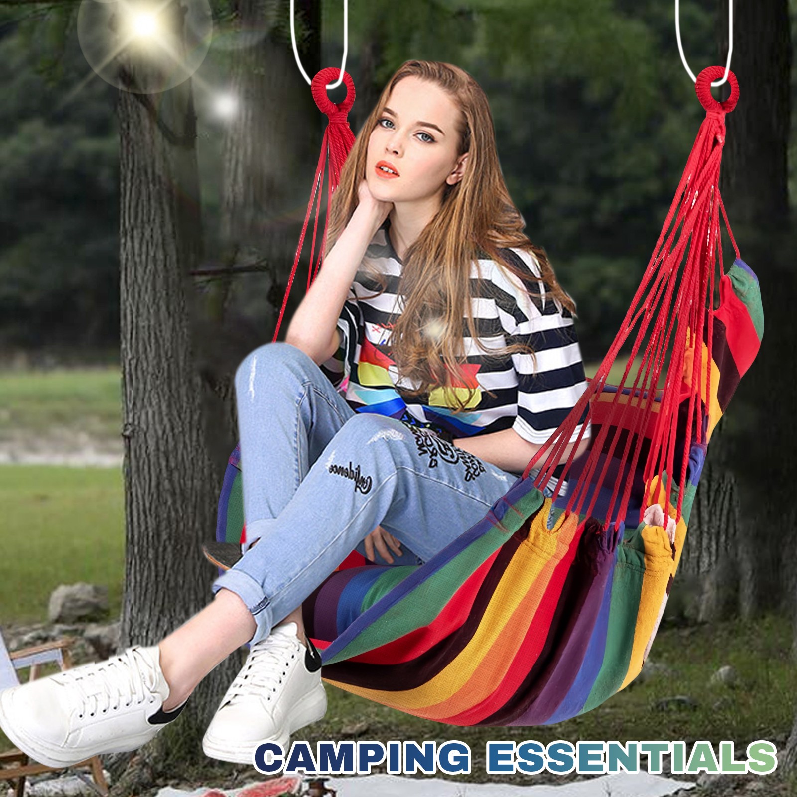 Hanging Hammock Swing Chair Chair for Outdoor & Indoor & Camping Holds 330 Lbs