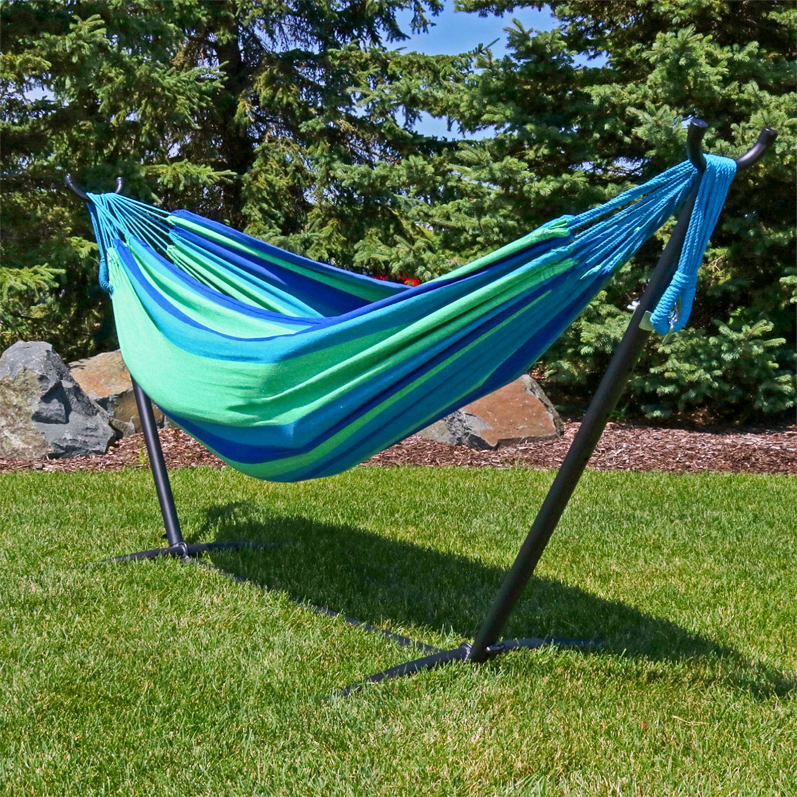2-Person Woven Cotton Brazilian Hammock – Oasis by Sunnydaze
