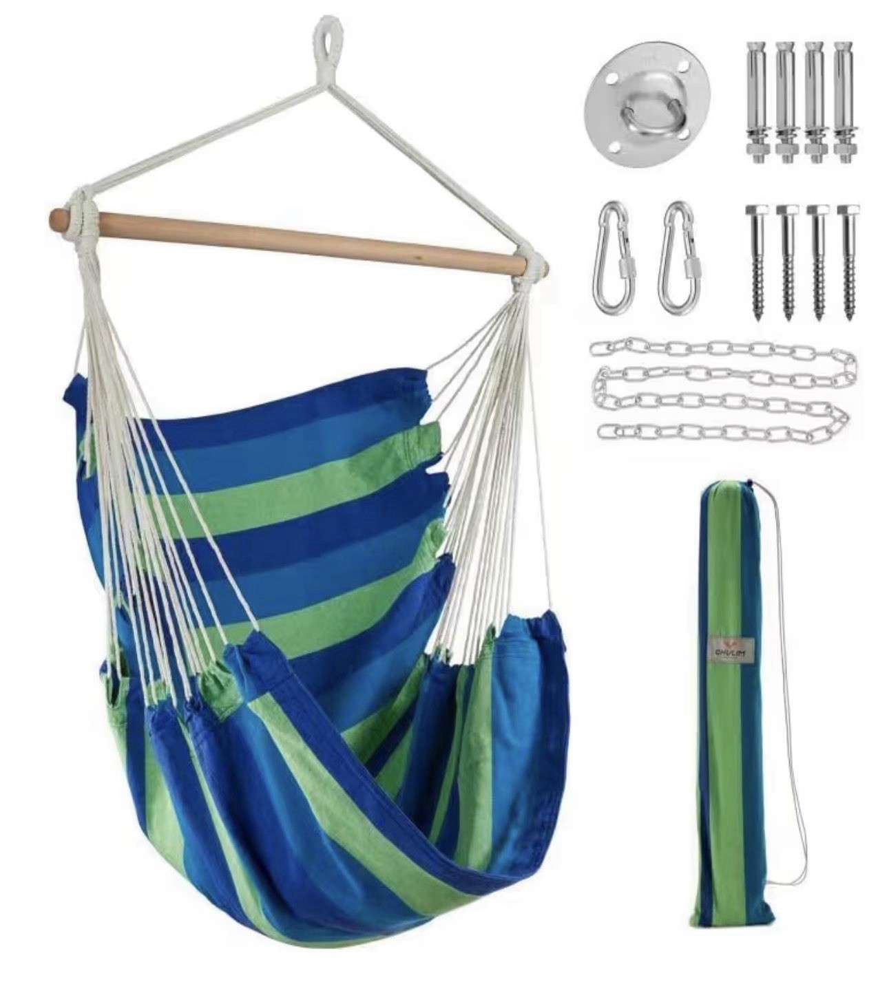 Chihee Hammock Chair Swing Max 500 Lbs Metal Spreader Bar Cotton/Poly