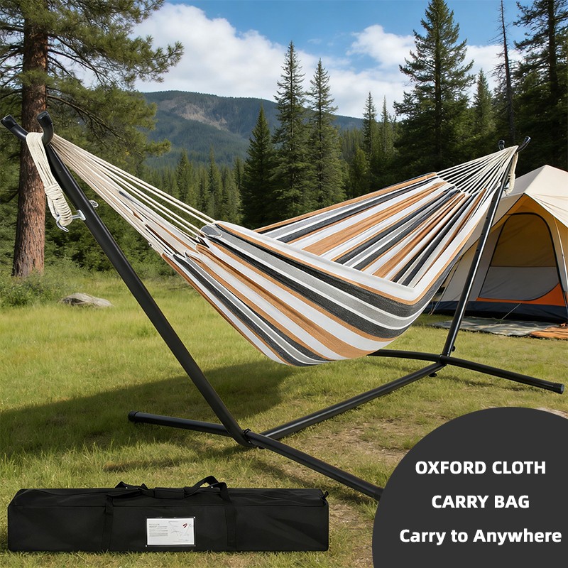 Portable Camping Hammock with Stand Outdoor Patio Swing for 2 Person Carrying