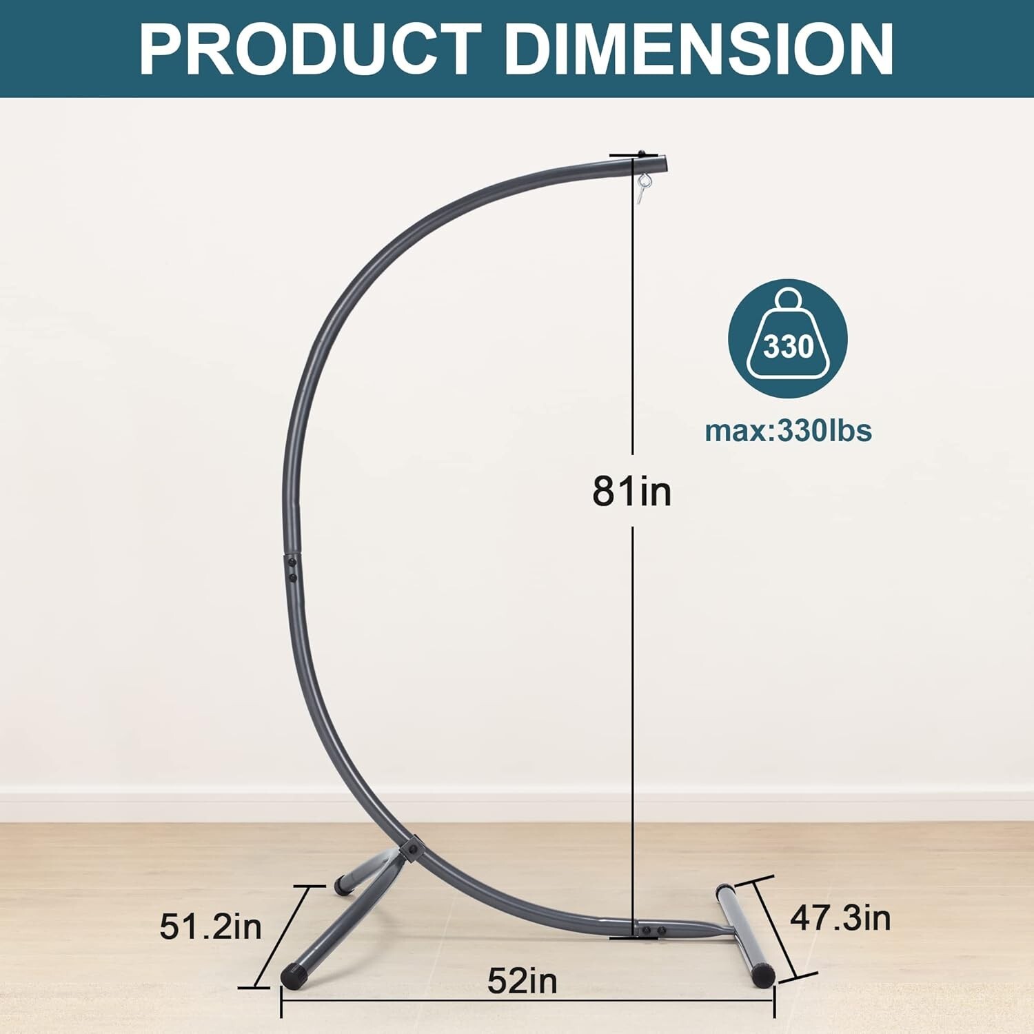 CMT Hammock Chair Stands Hanging Hammock Stands,C Stand for Swing Chair Heavy Du