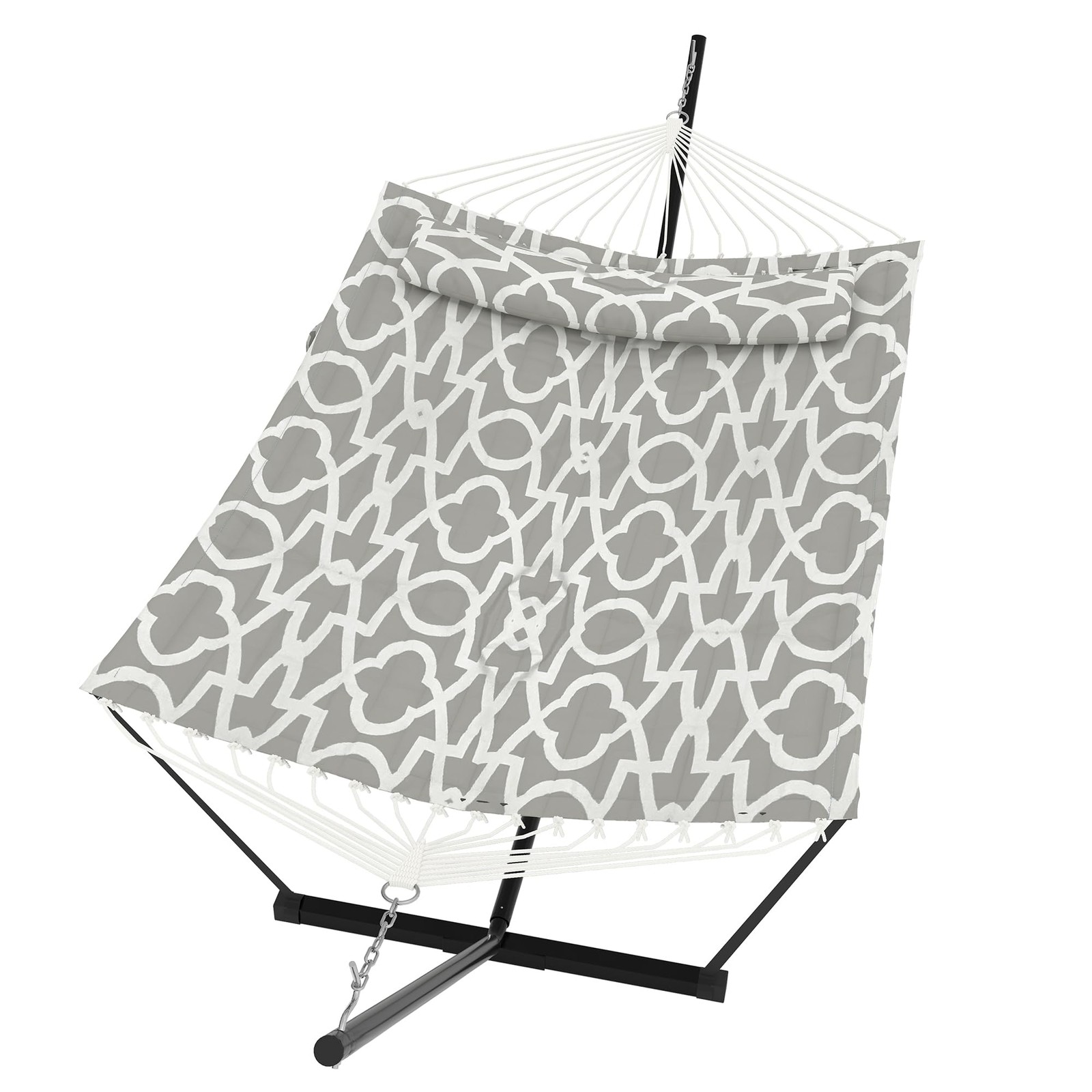 Heavy Duty Outdoor Hammock w/Balance Rope & Stand 450 LBS Large Hammock for Yard